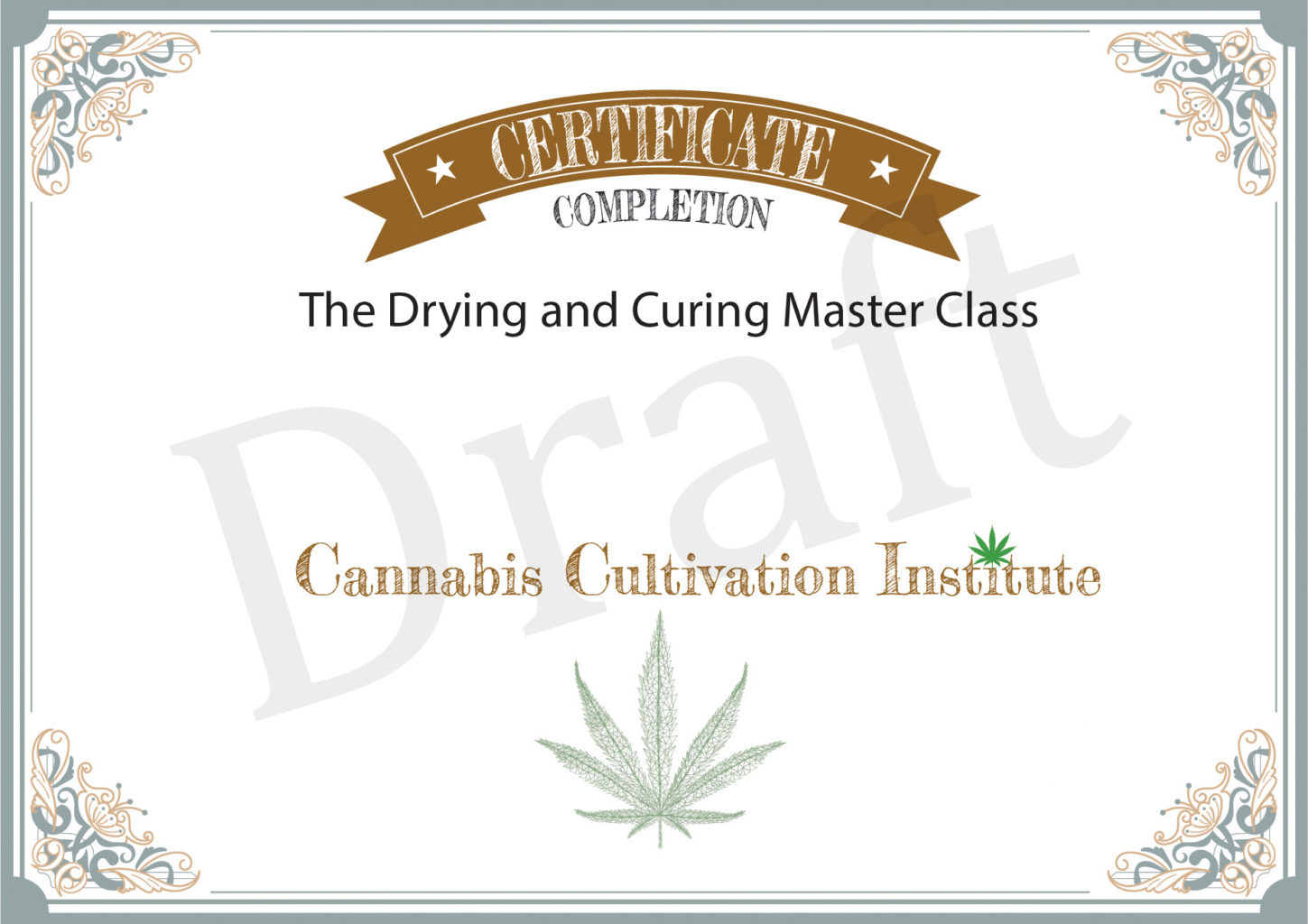 Cannabis drying and curing certificate master class